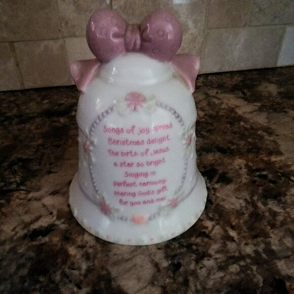 Vintage Enesco Precious Moments Porcelain Christmas Bell-1997 - Picture 2 of 5